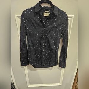 Ralph Lauren RL Tomboy Denim & Supply Button Down Shirt Polka dots XS